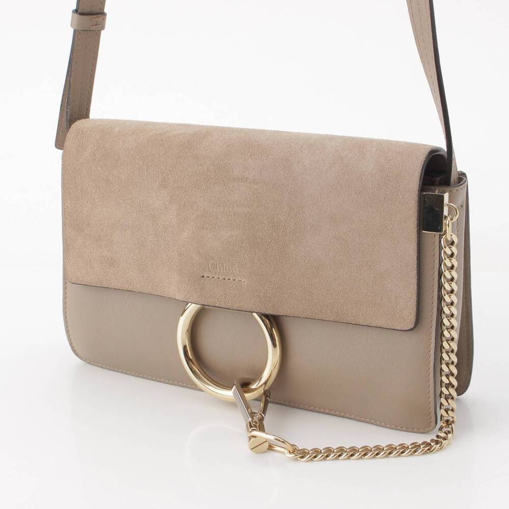 Chloe Leather Decorated Beige Shoulder FAYE Bag Chain